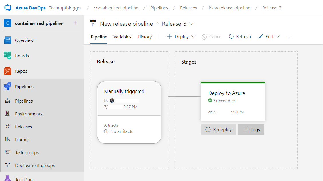 Release Pipeline Progress - Azure DevOps Pipelines